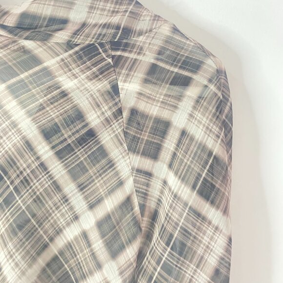 Beautiful Zara XL Cowl-Neck Plaid Shirt – Made in Morocco - Picture 15 of 17